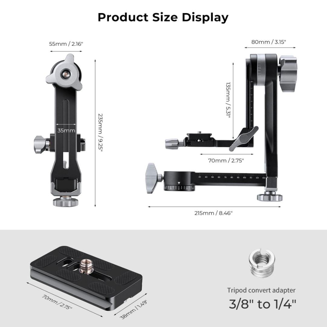 K&F Concept Tripod Gimbal Head CNC Aluminium KF31.052 - 4